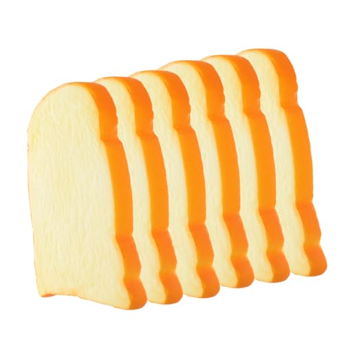 LRXIYODE 6 Stück Realistische Toastbrotscheiben aus Langlebigem Pu-Material Vielseitige Deko für Hochzeit Schaufenster und Party Detailgetreue Brotsimulation für Romantische Atmosphäre von LRXIYODE