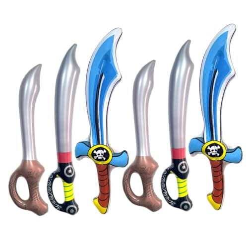 LRXIYODE 6 Stück Teiliges Aufblasbares Piratenschwert PVC für Bühne Cosplay Party Deko Verschiedene Leicht und Robust für Kindergeburtstag Pool Party LRXIYODE 6 Stück Teiliges Aufblasbares Piratenschwert PVC für Bühne Cosplay Party Deko Verschiedene Leicht und Robust für Kindergeburtstag Pool Party von LRXIYODE