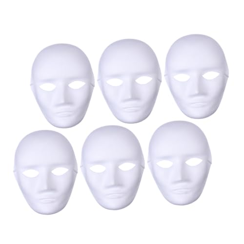 LRXIYODE 6 Stück Teiliges DIY Pulp Masken Weiße Papiermasken zum Bemalen Handgefertigte Peking Oper Masken für Männer Karneval Halloween Party Zubehör LRXIYODE 6 Stück Teiliges DIY Pulp Masken Weiße Papiermasken zum Bemalen Handgefertigte Peking Oper Masken für Männer Karneval Halloween Party Zubehör von LRXIYODE