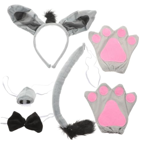 LRXIYODE 6 Stück Teiliges Donkey Kostüm für Inklusive Esel Ohren Stirnband Fliege Nase und Handschuhe Bequemes Halloween Tierkostüm für und Cosplay Partys LRXIYODE 6 Stück Teiliges Donkey Kostüm für Inklusive Esel Ohren Stirnband Fliege Nase und Handschuhe Bequemes Halloween Tierkostüm für und Cosplay Partys von LRXIYODE