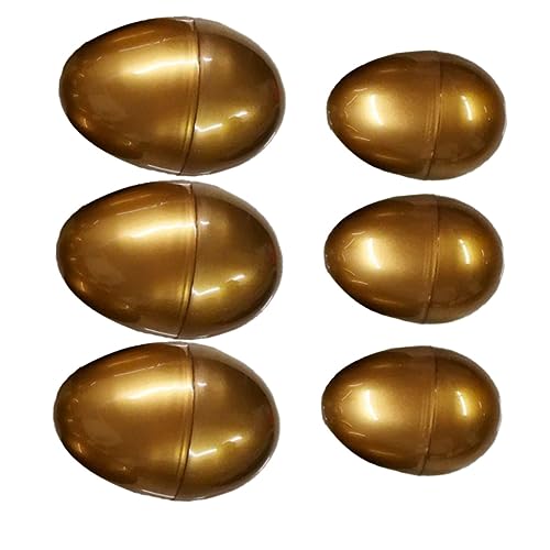 LRXIYODE 6 Stück Teiliges Goldene Plastikeier mit Kreativer Verpackung für Ostereier Suche Dekoration und Geschenkideen LRXIYODE 6 Stück Teiliges Goldene Plastikeier mit Kreativer Verpackung für Ostereier Suche Dekoration und Geschenkideen von LRXIYODE