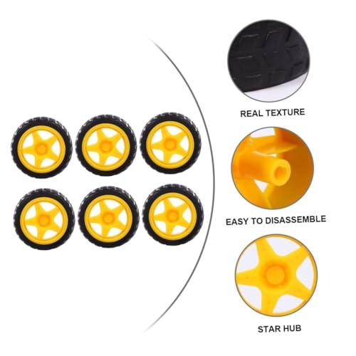 LRXIYODE 6 Stück Teiliges Gummiräder für Roboter und Spielzeugautos Hochwertige und Sichere Zubehörteile für Kreative Spielzeuge Geeignet für Jungen und Mädchen von LRXIYODE