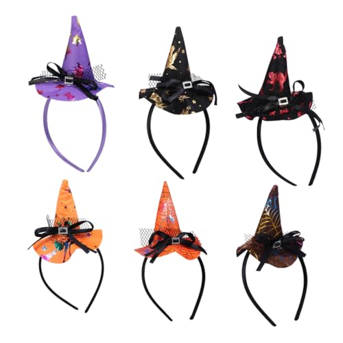 LRXIYODE 6 Stück Teiliges Halloween Hexenhut Stirnband mit Spinnennetzmotiv Leichtes Komfortables Haarband für Damen für Halloween Kostüm Party und Rollenspiele LRXIYODE 6 Stück Teiliges Halloween Hexenhut Stirnband mit Spinnennetzmotiv Leichtes Komfortables Haarband für Damen für Halloween Kostüm Party und Rollenspiele von LRXIYODE
