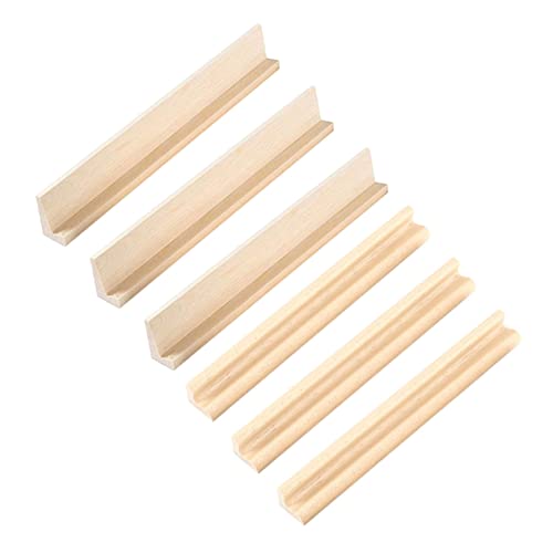 LRXIYODE 6 Stück Teiliges Holz Dominohalter DIY Holzständer für Domino Steine Kartenhalter Tischaufsteller Leichtes Natürliches Holz für Kreative Bastel und Spielzwecke von LRXIYODE