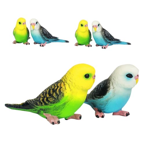 LRXIYODE 6 Stück Teiliges Kleine Papageienfiguren aus Robustem Material Realistische Vogel Dekoration für Vielseitig als Garten und Wohnaccessoire Glatte Oberfläche Leicht und Handlich von LRXIYODE
