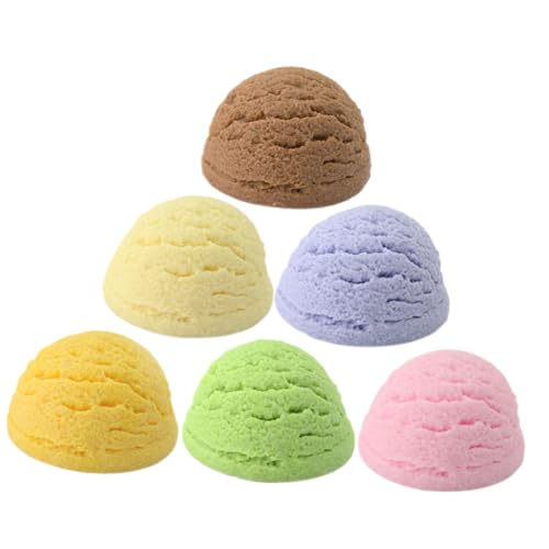 LRXIYODE 6 Stück Teiliges Künstliche Eiskugeln in Lebendigen Farben Realistische Imitation aus Dekorative Eiscreme Requisiten für Partydekoration Ladenauslagen und Schaufenster Leicht und von LRXIYODE