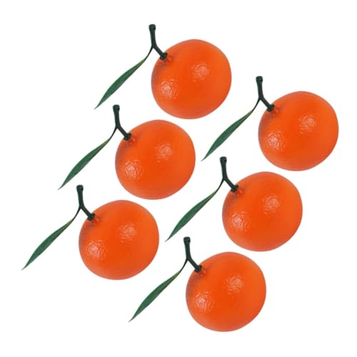 LRXIYODE 6 Stück Teiliges Künstliche Orangen aus Leichtem Realistische Deko Früchte mit Blättern Langlebige Fotorequisiten für Obstladen und Wohnraumgestaltung von LRXIYODE