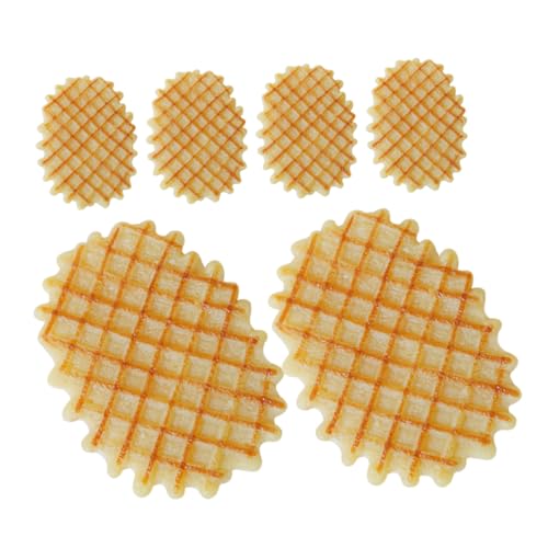 LRXIYODE 6 Stück Teiliges Künstliche Waffelmodelle Realistische Simulation Vielseitig Einsetzbar für Küchen und Restaurantdekoration Kreative Food Deko für Ansprechende Präsentationen von LRXIYODE