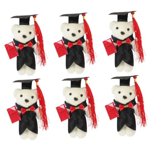 LRXIYODE 6 Stück Teiliges Mini Doctor Bär Plüschtier mit Doktorhut Weiche Figuren Kompakte Abschluss Geschenkidee für Abschlussfeier Sichere und Kuschelige Stofftiere für Party Dekoration LRXIYODE 6 Stück Teiliges Mini Doctor Bär Plüschtier mit Doktorhut Weiche Figuren Kompakte Abschluss Geschenkidee für Abschlussfeier Sichere und Kuschelige Stofftiere für Party Dekoration von LRXIYODE
