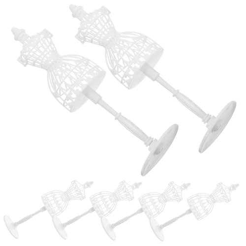 LRXIYODE 6 Stück Teiliges Mini Puppenmodell Weiß Hohles Kreatives Design Kunstvoller Mini Kleiderständer für Puppenkleidung Zubehör für Puppenhaus Dekoration von LRXIYODE