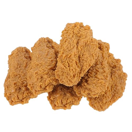 LRXIYODE 6 Stück Teiliges Realistische Hähnchenflügel Deko aus Robustem PVC Langlebige Verschleißfeste Lebensmittelattrappe als Laden und Foto Requisite für Küche Supermarkt Kindergarten von LRXIYODE
