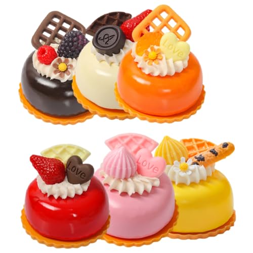 LRXIYODE 6 Stück Teiliges Realistische Kleine Französische Kuchenmodelle Künstliche Dessertdekoration Lebensechte Food Props für und Dessertshops von LRXIYODE
