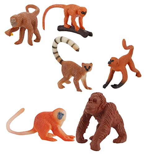 LRXIYODE 6 Stück Teiliges Realistischer Affenmodelle aus Lebendige Dekoration für Haustierliebhaber Pädagogisches für Lernen über Wildtiere LRXIYODE 6 Stück Teiliges Realistischer Affenmodelle aus Lebendige Dekoration für Haustierliebhaber Pädagogisches für Lernen über Wildtiere von LRXIYODE