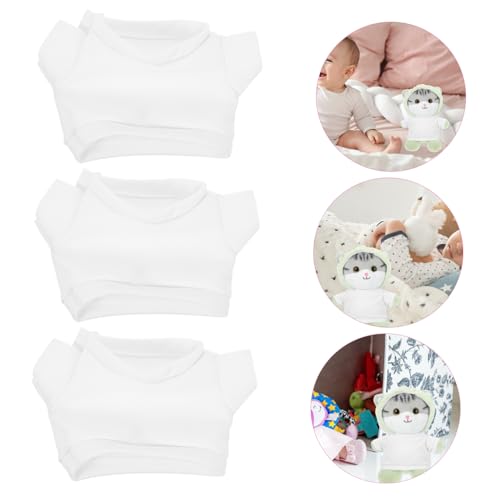 LRXIYODE 6 Stück Teiliges Weiße Teddybärenkleidung aus Stoff Weiche Detailreiche Plüsch T Shirts für Kuscheltier Deko und Puppen Einfach Anzuziehen Komfortabel und Langlebig von LRXIYODE