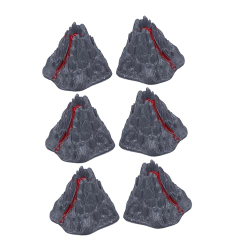 LRXIYODE 6 Stück Vulkan-Lava- Mini-Vulkan-Statue- Mini-vulkanstatuen Gefälschter Vulkan Vulkanmodelle Vulkandekorationen Mini-Miniatur-Vulkan-Statue Simulationsgebäude Plastik von LRXIYODE