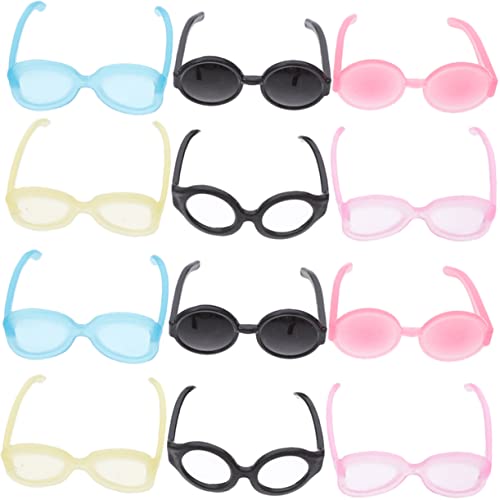 LRXIYODE 60 Stück Mini-Brille realistisch Mädchen wiedergeborenes Puppenzubehör Kleid Miniatur kindertagsgeschenke kindertag Brille zum Anziehen der Puppe Brille für Puppe Plastik von LRXIYODE