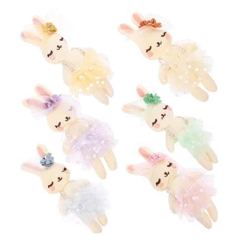 LRXIYODE 6Stücke Teiliges Kaninchenpuppe Plüsch DIY Dekoration für Ostern Handgefertigtes Kuscheltier mit Feiner Verarbeitung für Kreative Bastelstunden mit Familie und Freunden von LRXIYODE