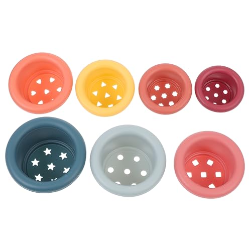 LRXIYODE 7 Stück Teiliges Stapelbecherspielzeug aus Lebensmittelechtem Silikon Bunte Stapelbare Lernbecher für Junge Mädchen und Kleinkinder Interaktives Badespielzeug Kreativität und LRXIYODE 7 Stück Teiliges Stapelbecherspielzeug aus Lebensmittelechtem Silikon Bunte Stapelbare Lernbecher für Junge Mädchen und Kleinkinder Interaktives Badespielzeug Kreativität und von LRXIYODE