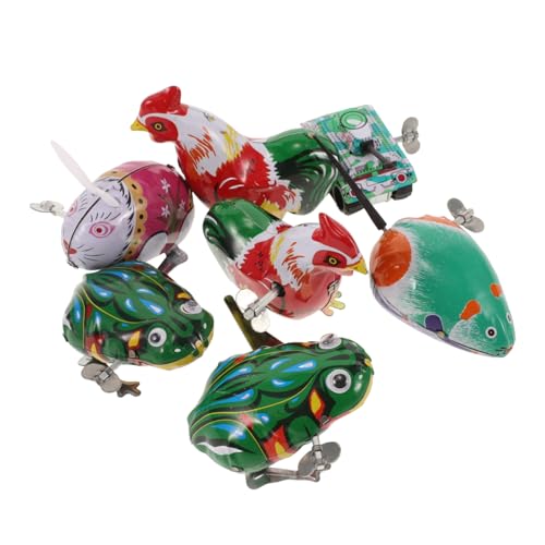 LRXIYODE 7 Stück Teiliges Vintage Aufziehspielzeug aus Blech mit Niedlichen Cartoon Motiven Mechanisches für Dekoratives Wind Up Modell für Hand Augen Koordination und Raumdeko LRXIYODE 7 Stück Teiliges Vintage Aufziehspielzeug aus Blech mit Niedlichen Cartoon Motiven Mechanisches für Dekoratives Wind Up Modell für Hand Augen Koordination und Raumdeko von LRXIYODE