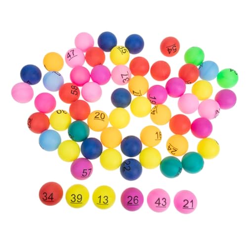LRXIYODE 70 Stück Teiliges Kleine Nummerierte Kunststoffbälle mit Zahlen für Faire Lotterieziehungen Bunte Spielkugeln für Interaktive Gruppenaktivitäten und Spiele von LRXIYODE
