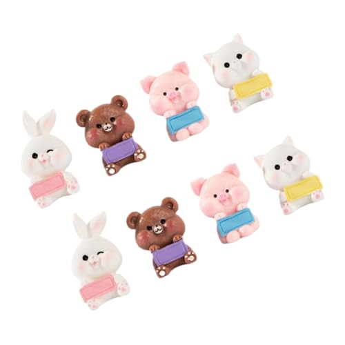 LRXIYODE 8 Stück Mikro Landschafts Puppenhaus Desktop Ornamente Hasen Kuchenaufsätze Feengartentiere Zootierfiguren DIY Terrarienzubehör Winzige Tierfiguren Mini Schweinefiguren von LRXIYODE