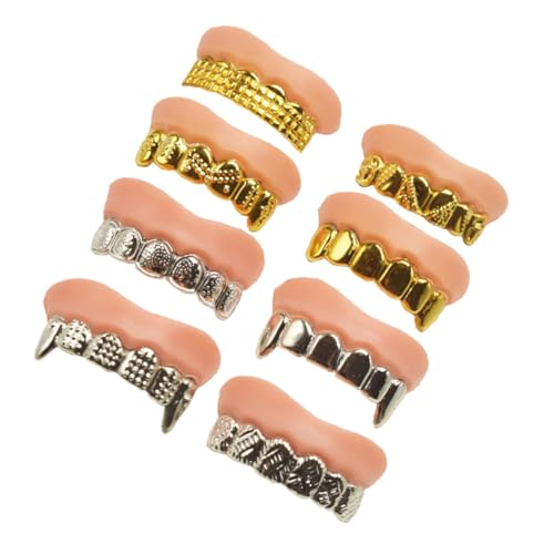 LRXIYODE 8 Stück Teiliges Halloween Fake Teeth Lustige PVC Zähne Verschiedene Designs Sicher und Langlebig für Kostümparty Vampir Kostüm Halloween Deko und Cosplay von LRXIYODE