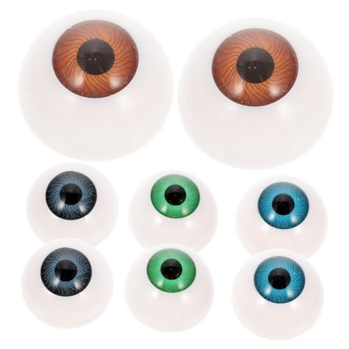 LRXIYODE 8 Stück Teiliges Hohle Puppenaugen Bunte DIY Augen für Halloween Party Dekoration Gruselige Bastelaugen Zubehör für Puppen und Masken Zufällige Farbe von LRXIYODE