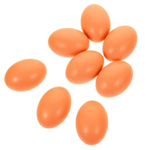 LRXIYODE 8 Stück Teiliges Künstliche Holzeier Realistische DIY Deko Eier aus Holz Langlebige Bruchsichere Simulation für Osterparty und Bastelprojekte von LRXIYODE
