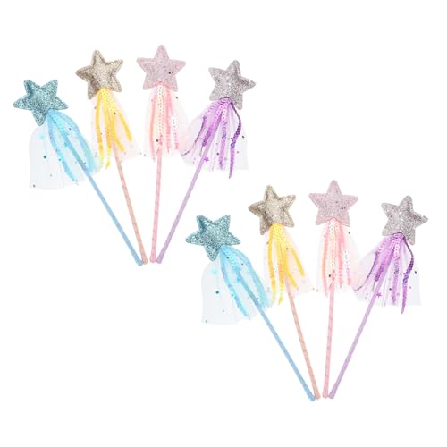 LRXIYODE 8 Stück Teiliges Magische für Bunte Feenstäbe mit Glitzerndem Fünfzack Stern für Verkleidungen Geburtstage und Kreative Bastelspiele von LRXIYODE