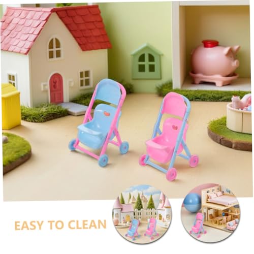LRXIYODE 8 Stück Teiliges Mini Puppenwagen Realistischer Kunststoff Kinderwagen für Puppenhaus Zubehör Leicht und Robust für Rollenspiel und Fantasievolles Drinnen und Draußen von LRXIYODE