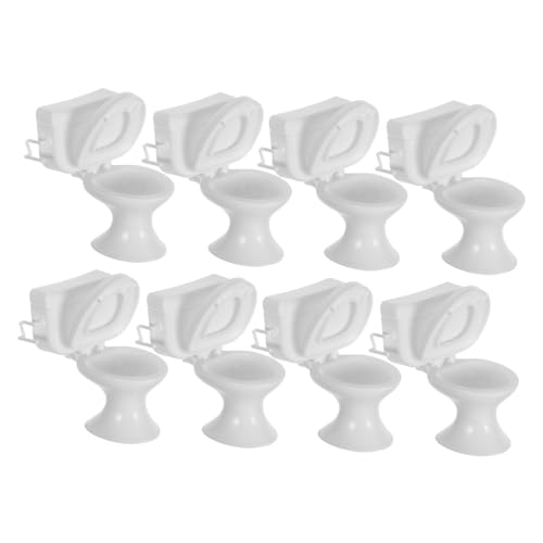 LRXIYODE 8 Stück Teiliges Puppenhaus Miniatur Wc aus Detailgetreue Toiletten mit Stilvollem Design Realistische Puppenhaus Möbel Accessoires für Dekoratives Badezimmer von LRXIYODE