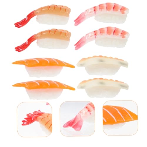 LRXIYODE 8 Stück Teiliges Realistisch Gestaltetes Verschleißfestes Sushi Modell Lebensechte Food deko für Laden Fotografie und Wohnraum Detailgetreue Miniatur Sushi Attrappen Vielseitig von LRXIYODE