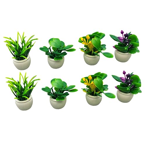 LRXIYODE 8 Stücke Miniatur Topfpflanzen Künstliche Mini Pflanzen Für Wohnkultur Mini von LRXIYODE