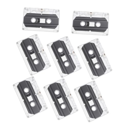 LRXIYODE 8 Stück leeres Band Audiokassetten Kassettenklebebahn Kassettenmusik Musikband Bandrekorder Leere Kassette Musikkassetten Kassettenrekord Mikrokassettenspieler Plastik Transparent von LRXIYODE