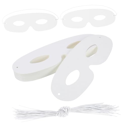 LRXIYODE 80 Stück Teiliges Weiße Blanko Papiermasken für DIY Cosplay und Maskerade Stabile Masquerade Masken zum Bemalen und Dekorieren Unbemalte Vollgesichtsmasken für Karneval und von LRXIYODE