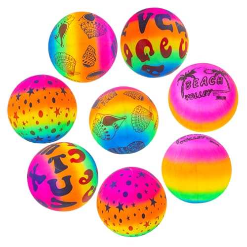 LRXIYODE 8Stücke Aufblasbare Wasserbälle Kreatives Strandspielzeug Regenbogenfarben für Leicht zu Transportieren und Sicher für Kleinkinder für Pool und Strandspiele von LRXIYODE