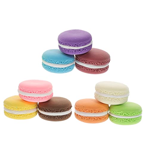 LRXIYODE 9 Stück Realistisches Teiliges Macaron Kuchenmodell Farbenfrohe Künstliche Dessertdeko aus Weichem Material für Party Hochzeits und Fotodekoration und Detailgetreu von LRXIYODE