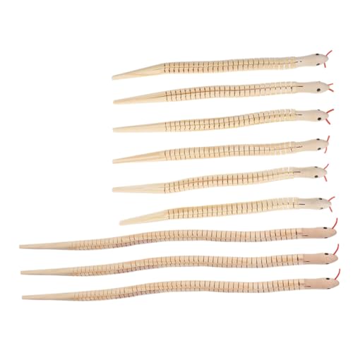 LRXIYODE 9 Stück Teiliges Holzschlangen- Flexible Lackierbare Holzschlangen für DIY Bastelspielzeug Naturbelassen und Pädagogisch Sicher für Geburtstagsfeiern und Kreative von LRXIYODE