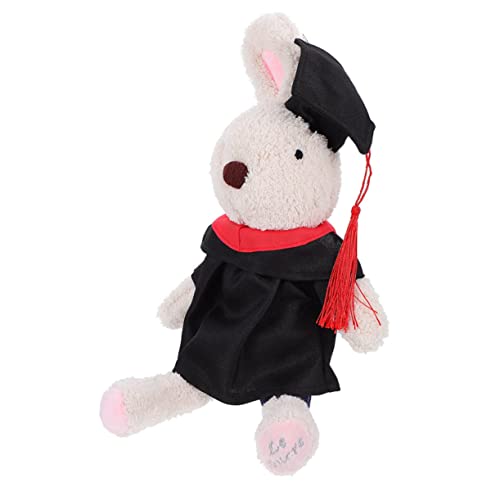 LRXIYODE Abschluss Plüschpuppe Hasenspielzeug Abschluss-Plüschtier lustiger Plüsch Grad-Plüschpuppe Bunny kanninchen gartinen Puppe in Hasenform ausgestopftes Kaninchen PP Baumwolle Beige von LRXIYODE