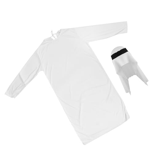 LRXIYODE Arabisches Karnevalskostüm Herren Thobe mit Hut Traditionell Atmungsaktiv Leichtes Material Einheitsgröße für Halloween Fasching Mittelost-kulturparty LRXIYODE Arabisches Karnevalskostüm Herren Thobe mit Hut Traditionell Atmungsaktiv Leichtes Material Einheitsgröße für Halloween Fasching Mittelost-kulturparty von LRXIYODE