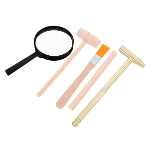 LRXIYODE Archäologisches Ausgrabungswerkzeug Set Teilig Holz und Metallhammer Meißel Pinsel Lupe Kleines Grabwerkzeug für Fossilien und Edelsteine LRXIYODE Archäologisches Ausgrabungswerkzeug Set Teilig Holz und Metallhammer Meißel Pinsel Lupe Kleines Grabwerkzeug für Fossilien und Edelsteine von LRXIYODE