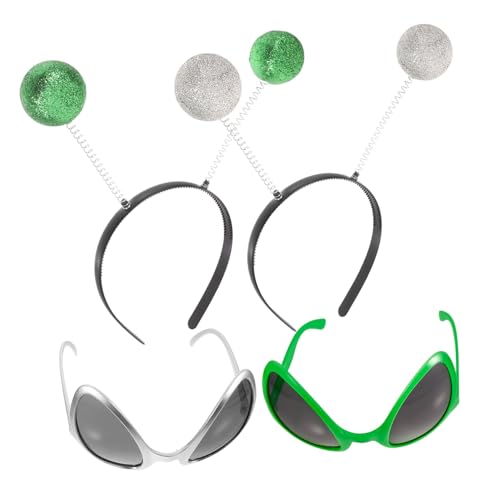 LRXIYODE Außerirdisches Stirnband mit Antennen Silber Grüner Haarreif und Brille Lustiges Kostümzubehör für Party Cosplay Fotografie und Outdoor Aktivitäten Einzigartiges Accessoire für LRXIYODE Außerirdisches Stirnband mit Antennen Silber Grüner Haarreif und Brille Lustiges Kostümzubehör für Party Cosplay Fotografie und Outdoor Aktivitäten Einzigartiges Accessoire für von LRXIYODE