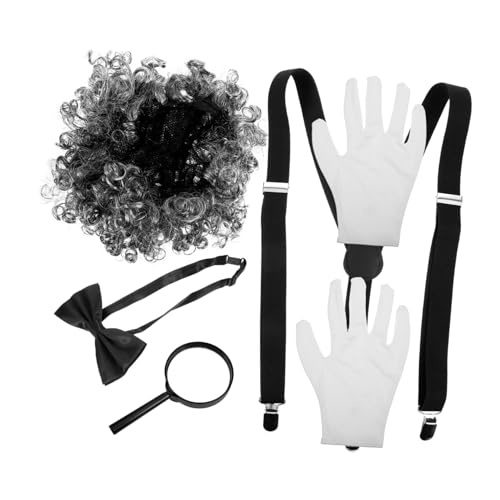 LRXIYODE Bachelor Kostüm mit Realistischer Professor Perücke und Wiederverwendbar für Bühnenauftritte Abschlussfeiern und Halloween Cosplay von LRXIYODE