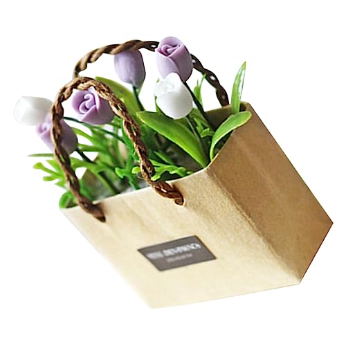 LRXIYODE Miniatur Blumen Deko Für Puppenhaus Resin Vase Mit Kunstblumen Für Mini-Haus Dekoration Für Kreative Bastelprojekte Und Kleine Teiliges von LRXIYODE