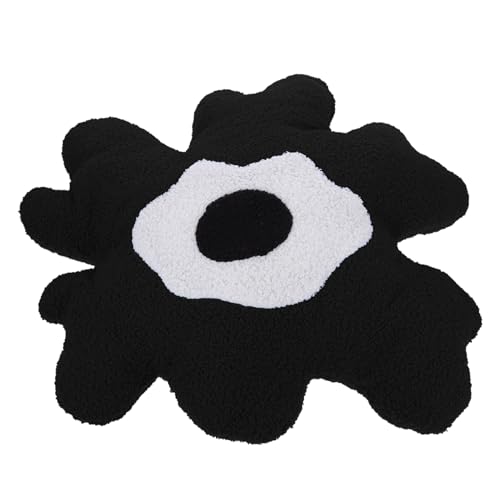 LRXIYODE Blumenkissen Aus Plüsch Schwarzes Sitzkissen Für Wohnzimmer Und Schlafzimmer Gemütlicher Flower Throw Pillow Für Sofa Und Büro Dekokissen Für Stilvolle von LRXIYODE