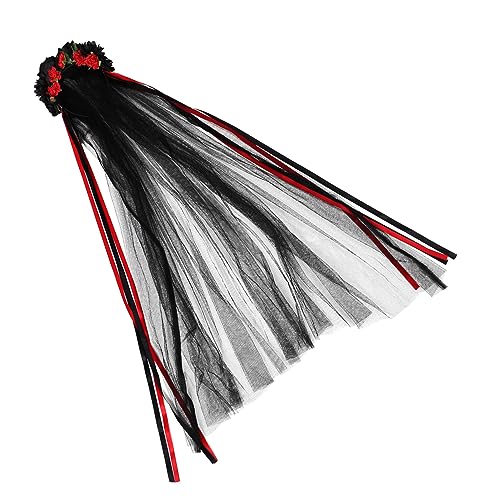 LRXIYODE Blumenstirnband mit Schleier und Röschen für Halloween Schwarzes Haarschmuck Accessoire für Damen Leicht und Bequem Langlebig und für Partys LRXIYODE Blumenstirnband mit Schleier und Röschen für Halloween Schwarzes Haarschmuck Accessoire für Damen Leicht und Bequem Langlebig und für Partys von LRXIYODE