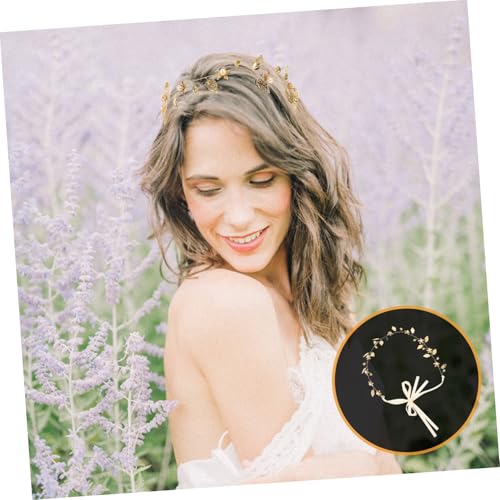 LRXIYODE Braut Haarschmuck Blattkranz Stirnband mit Perlen und Weißen Organzablättern Stilvolles Hochzeit Accessoire für Braut und Festtagsgäste von LRXIYODE