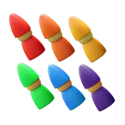 LRXIYODE Buntes Holzfiguren Spielset Farberkennende Puppen Multifunktionales Lernspielzeug für Fördert Konzentration und Hand Auge Koordination Kreatives Montessori für Jungen und Mädchen von LRXIYODE