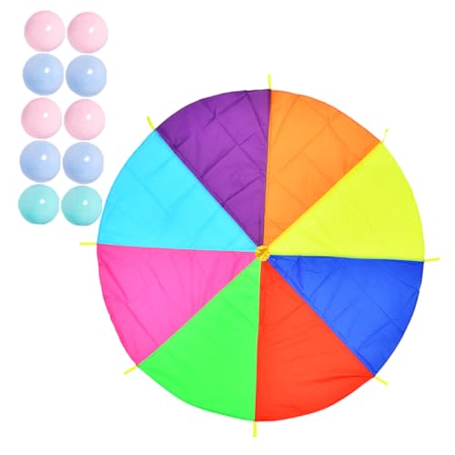 LRXIYODE Buntes Regenbogen Fallschirm für Outdoor Indoor Teamwork Koordination Training Spielgerät Zufällige Farbe Zufällige Farbe LRXIYODE Buntes Regenbogen Fallschirm für Outdoor Indoor Teamwork Koordination Training Spielgerät Zufällige Farbe Zufällige Farbe von LRXIYODE