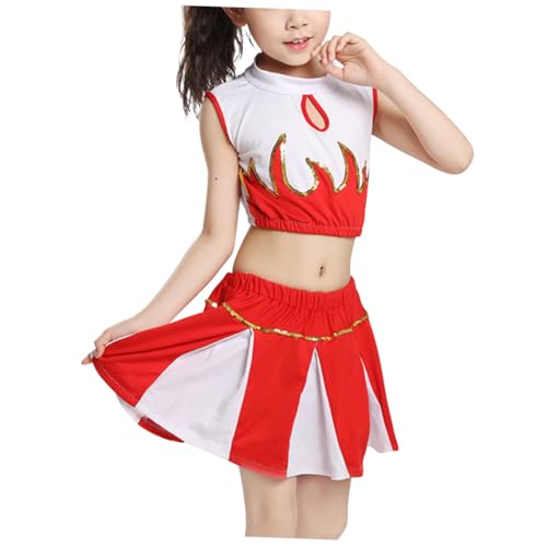 LRXIYODE Cheerleading Uniform Mädchen Vielseitiges Tanzkostüm mit Weichem Material Bequemes Performance Outfit für Auftritte Partys und Rollenspiele von LRXIYODE